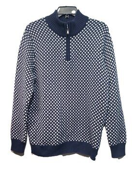 Long Wharf Edgartown SeaWell Quarter Zip L Navy Excellent